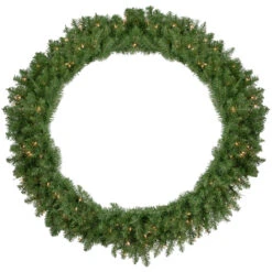 Pre-Lit Rockwood Pine Artificial Christmas Wreath, 48-Inch, Clear Lights