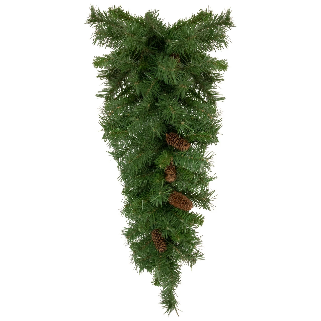 30" Black River Pine Artificial Christmas Swag With Pine Cones, Unlit