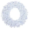 Pre-Lit Woodbury White Pine Artificial Christmas Wreath, 24-Inch, Blue Lights