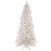 6.5' Pre-Lit Medium Flocked Norway Pine Artificial Christmas Tree, Warm White LED Lights