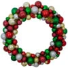 Traditional Colors 2-Finish Shatterproof Ball Christmas Wreath, 36-Inch