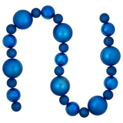 6' Blue Shatterproof Ball 3-Finish Christmas Garland