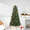 6.5' Pre-Lit Medium Frosted Dunton Spruce Artificial Christmas Tree - Multi-Color Lights