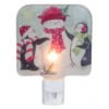 4" Snowman And Penguins Glass Christmas Night Light