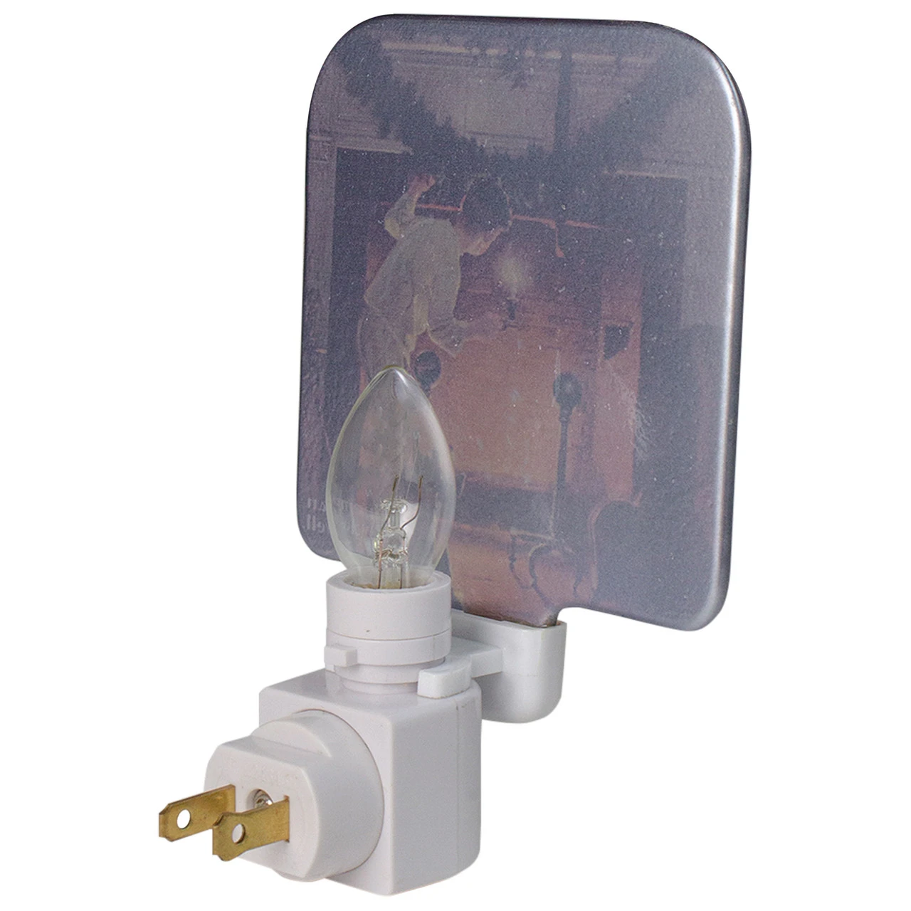 6" Norman Rockwell 'Is He Coming' Glass Christmas Night Light - Image 3