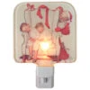 6" Norman Rockwell 'Santa Looking At Two Sleeping Children' Glass Christmas Night Light