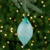 7" Transparent Blue Textured Glass Finial Christmas Ornament