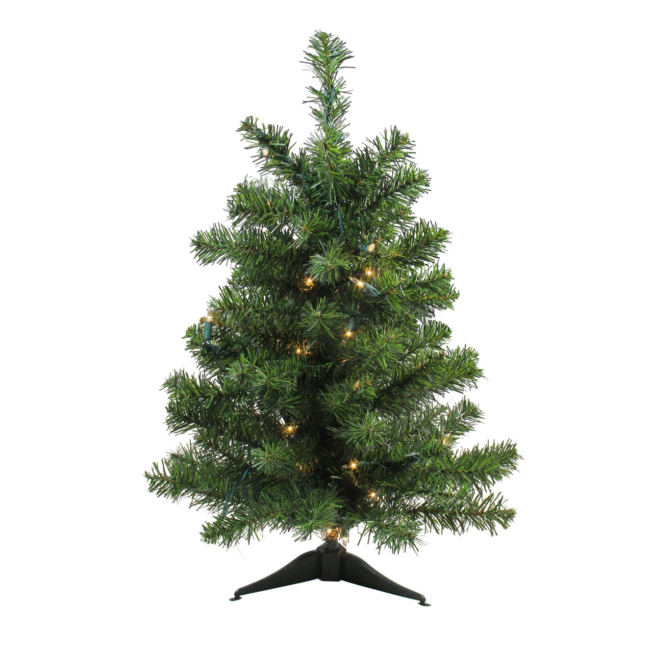 2' Pre-Lit Medium Canadian Pine Artificial Christmas Tree - Clear Lights - Image 2