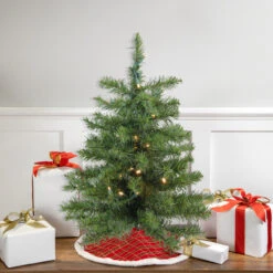 2' Pre-Lit Medium Canadian Pine Artificial Christmas Tree - Warm Clear Lights