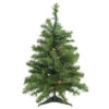 2' Pre-Lit Medium Canadian Pine Artificial Christmas Tree- Multi Lights, Green Wire