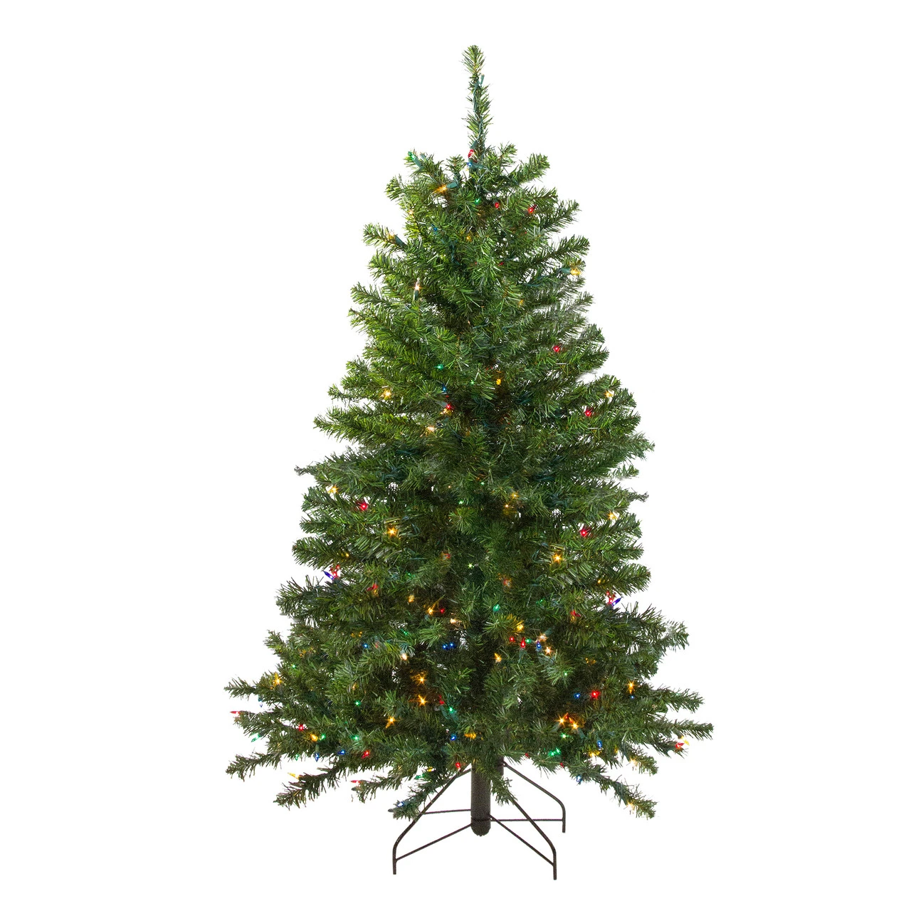 4' Pre-Lit Full Canadian Pine Artificial Christmas Tree, Multicolor Lights - Image 2
