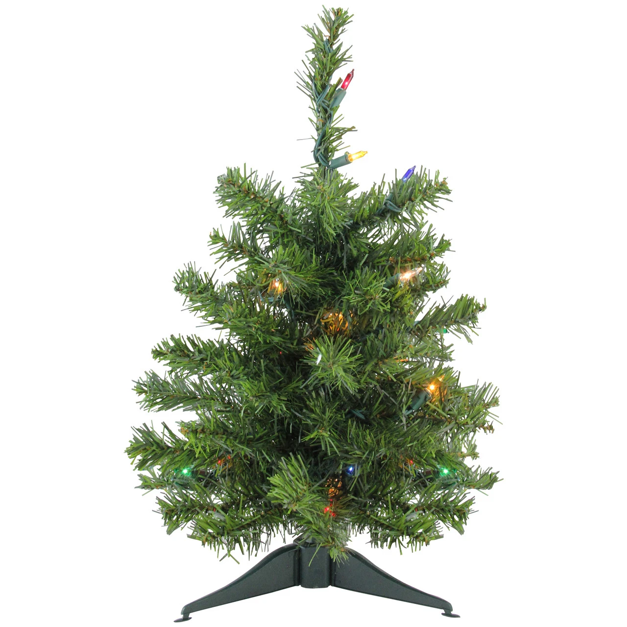 18" Pre-Lit Medium Canadian Pine Artificial Christmas Tree - Multicolor Lights - Image 2