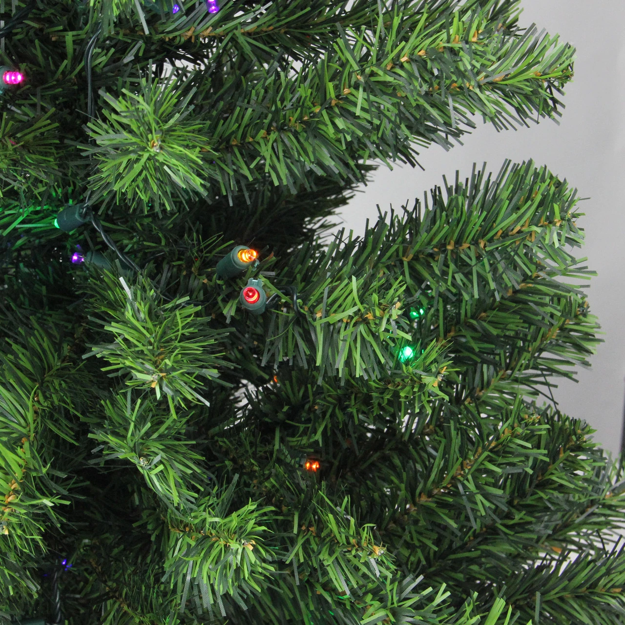 3' Pre-Lit Full Canadian Pine Artificial Christmas Tree - Multicolor LED Lights - Image 2