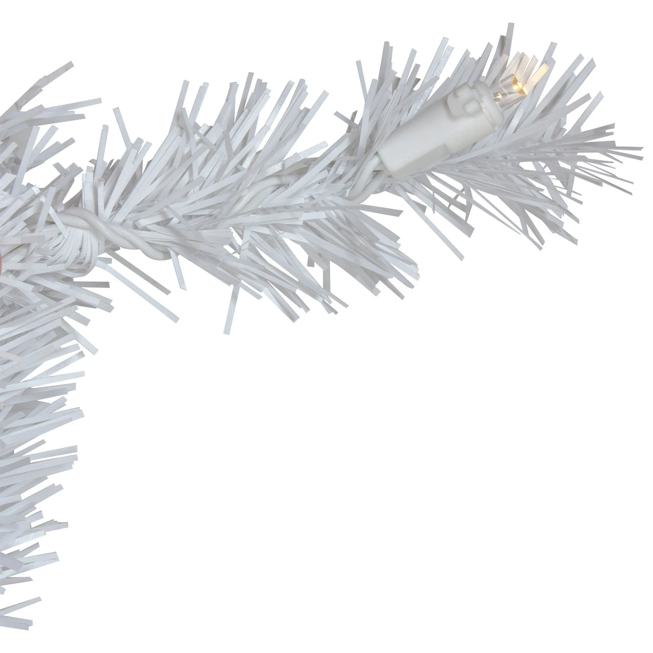 9' X 10" Pre-Lit LED White Pine Artificial Christmas Garland - Clear Lights - Image 2
