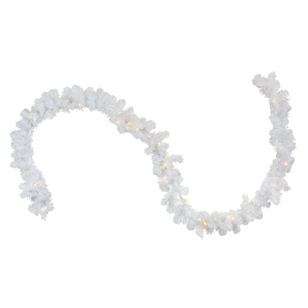 9' X 10" Pre-Lit LED White Pine Artificial Christmas Garland - Clear Lights