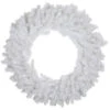 Pre-Lit LED White Canadian Pine Artificial Christmas Wreath, 30-Inch, Clear Lights
