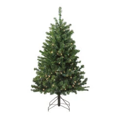 4' Pre-Lit Medium Canadian Pine Artificial Christmas Tree - Candlelight LED Lights