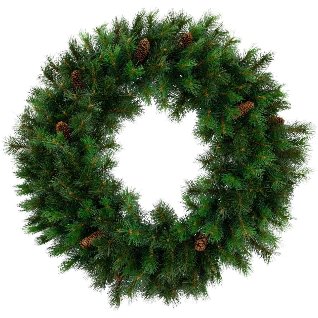 Green Royal Oregon Pine Artificial Christmas Wreath With Pinecones, 48-Inch, Unlit