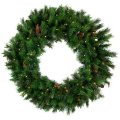 Pre-lit Royal Oregon Pine Artificial Christmas Wreath, 36 Inch, Clear Lights