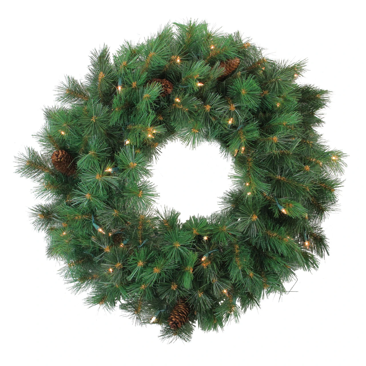 Pre-Lit Royal Oregon Pine Artificial Christmas Wreath - 24-Inch, Clear Lights