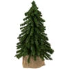 15" Potted Downswept Mini Village Pine Medium Artificial Christmas Tree, Unlit