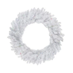 30" Pre-Lit LED Snow White Christmas Wreath - Multicolor Lights