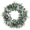 Flocked Rosemary Emerald Angel Pine Artificial Christmas Wreath - 30-Inch, Unlit