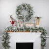 9' X 14" Pre-Lit Flocked Mixed Rosemary Emerald Pine Artificial Christmas Garland - Clear LED Lights