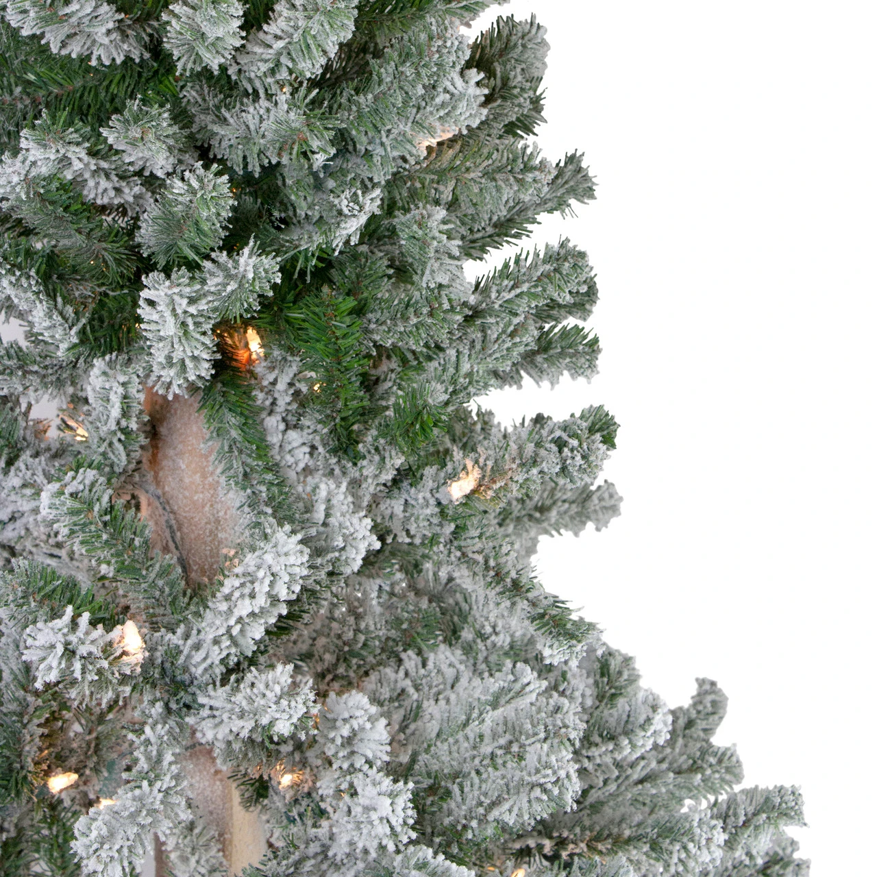 6' Pre-Lit Flocked Alpine Artificial Christmas Tree, Clear Lights - Image 4