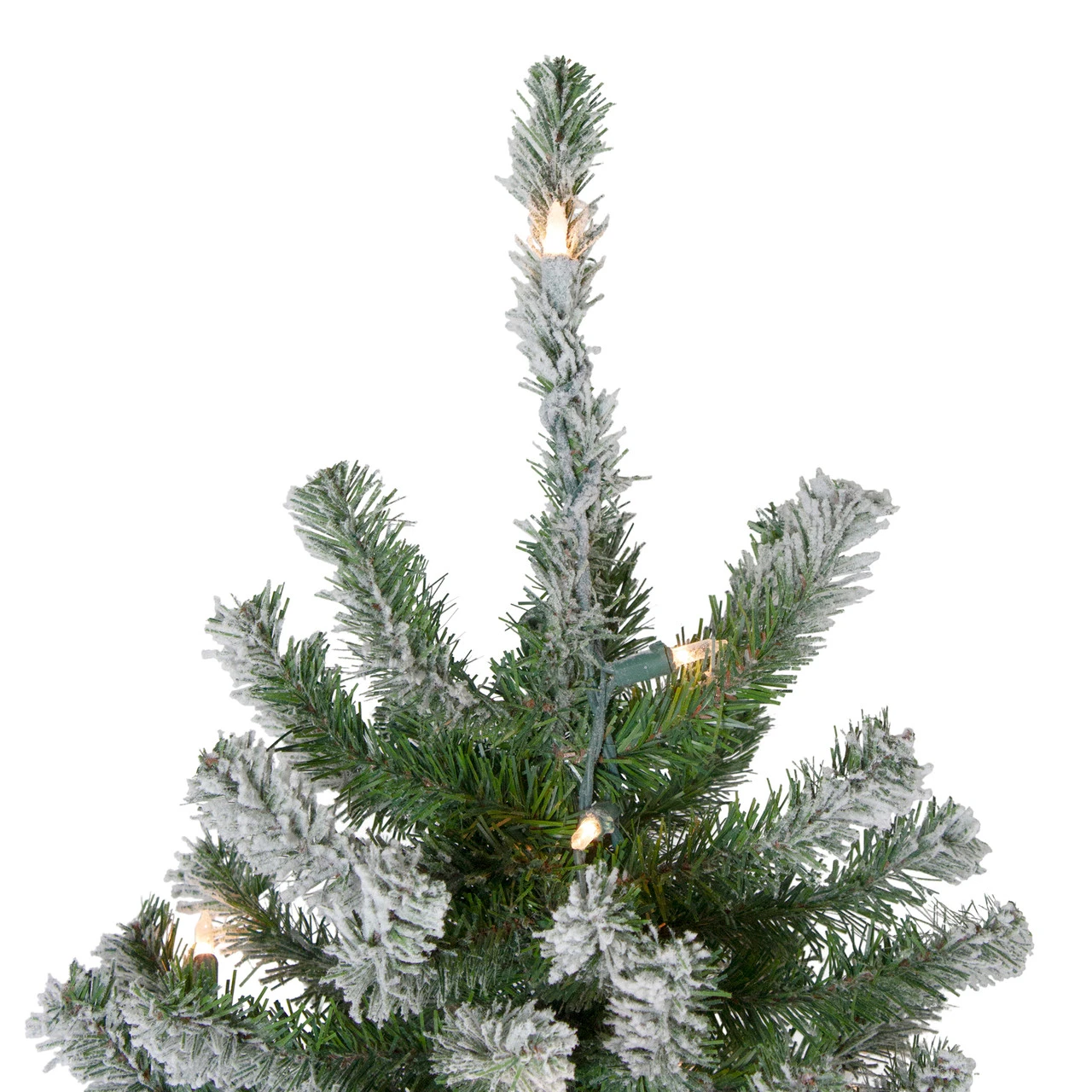 6' Pre-Lit Flocked Alpine Artificial Christmas Tree, Clear Lights - Image 3