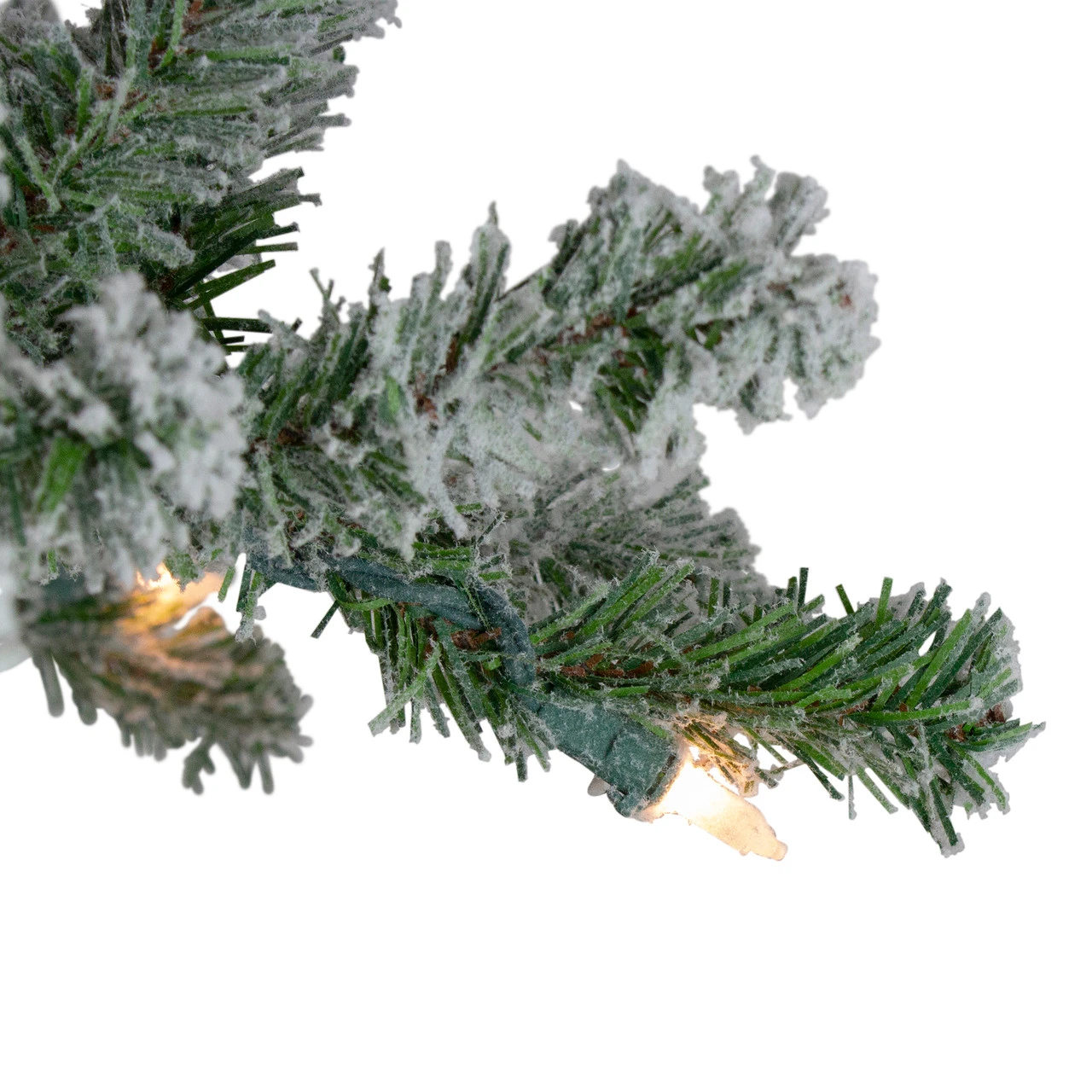 6' Pre-Lit Flocked Alpine Artificial Christmas Tree, Clear Lights - Image 2