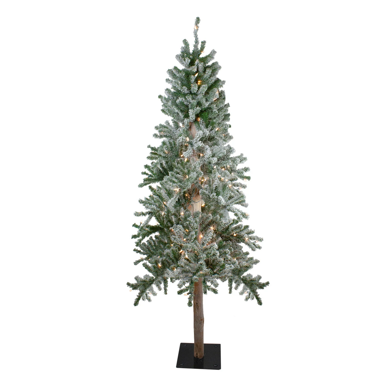 6' Pre-Lit Flocked Alpine Artificial Christmas Tree, Clear Lights