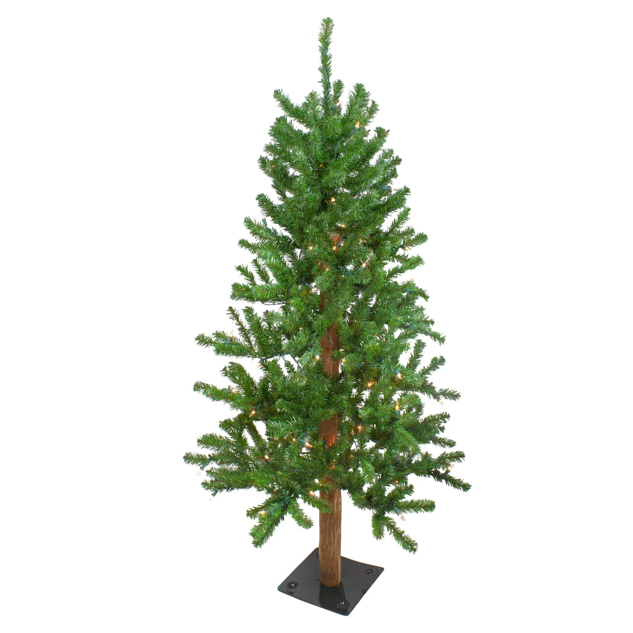 4' Pre-Lit Medium Alpine Artificial Christmas Tree - Clear Lights