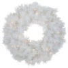 Pre-Lit White Alaskan Pine Artificial Christmas Wreath, 24-Inch, Warm White LED Lights