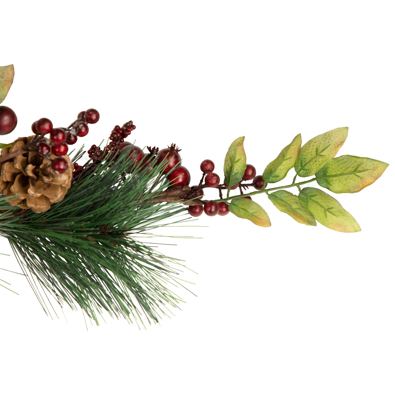 4.5' X 5.5" Green And Red Snow Dusted Artificial Christmas Garland - Unlit - Image 3