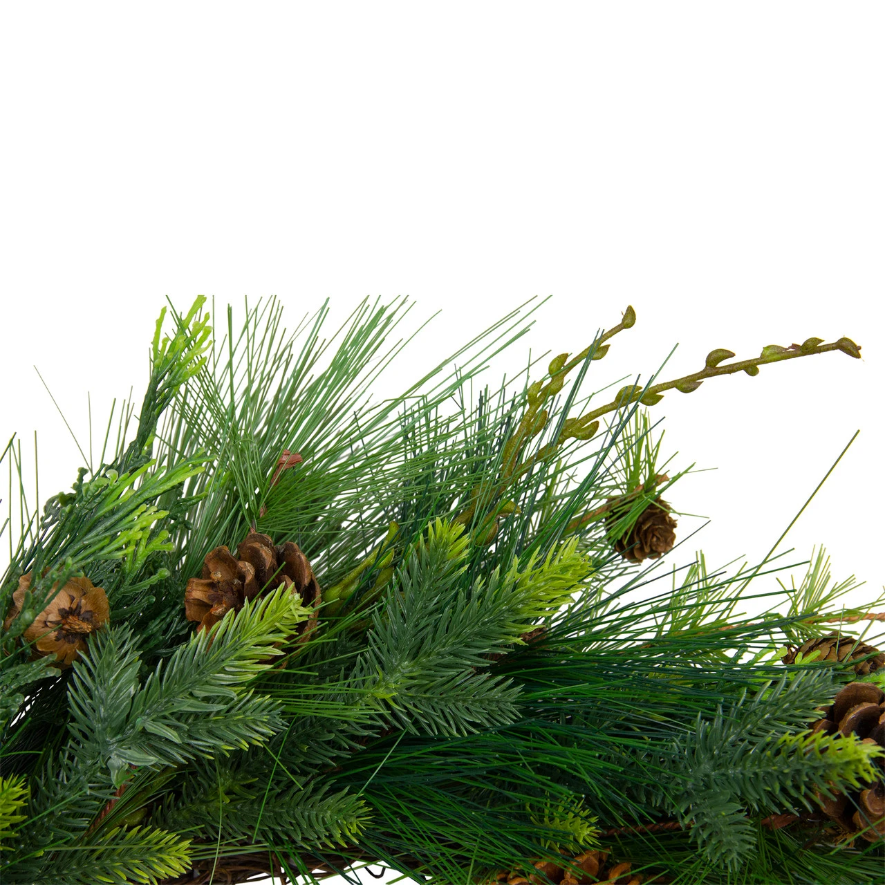 28" Long Needle And Pine Cones Artificial Christmas Wreath - Unlit - Image 4