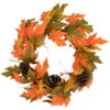 Leaves, Pinecones And Berries Artificial Fall Harvest Wreath, 24-Inch, Unlit