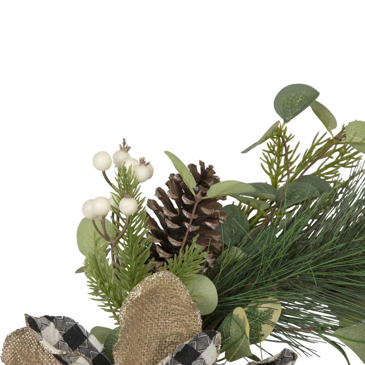 Magnolia And Frosted Pine Cones Artificial Christmas Wreath -22-Inch, Unlit - Image 3