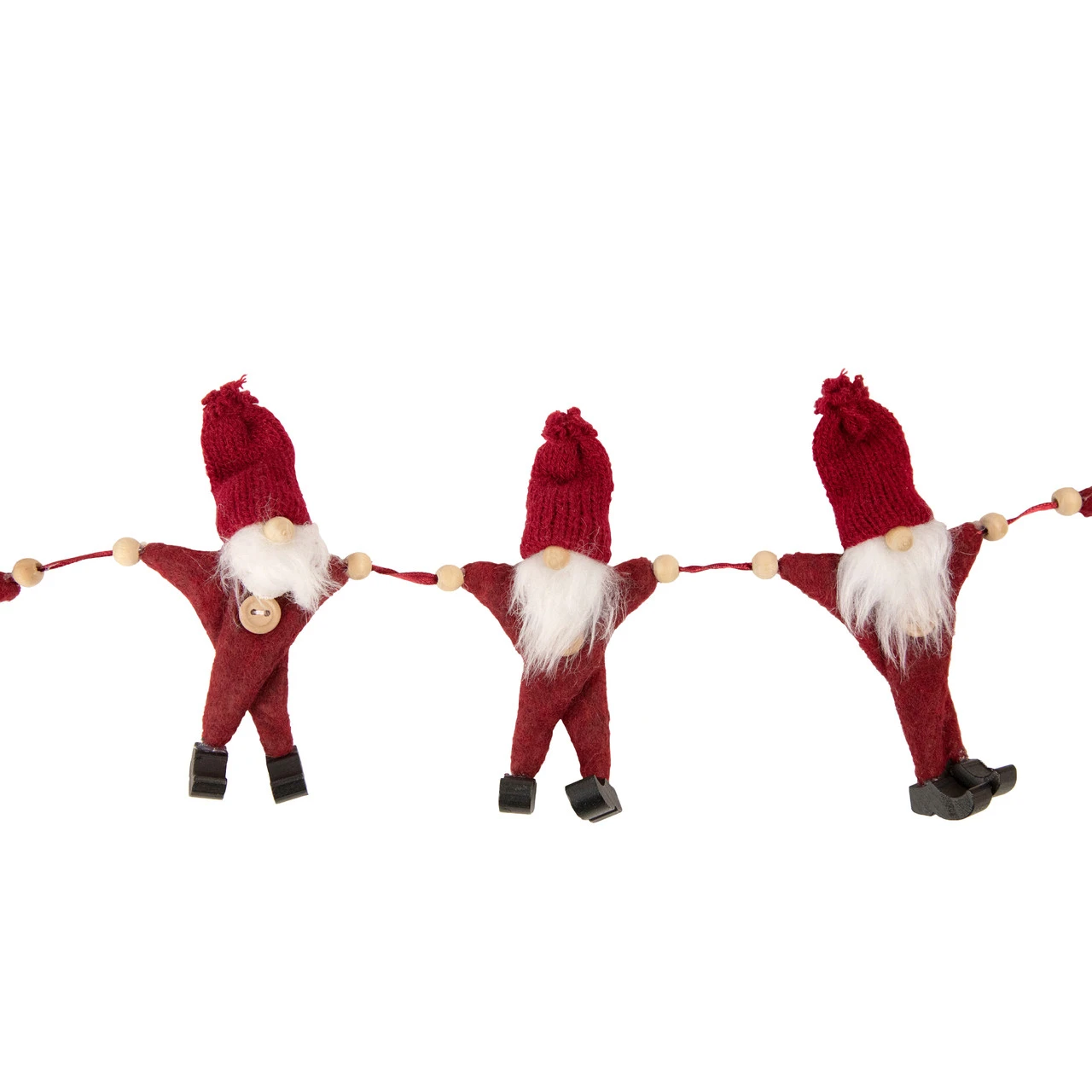 30" Red And White Knit Gnome Novelty Christmas Garland - Image 3