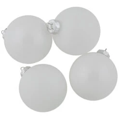 9ct Shiny And Matte White Glass Ball Christmas Ornaments 2.5" (65mm)