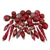 36ct Red And Gold Contemporary Asymmetrical Christmas Ornaments 8"