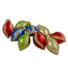 9ct Vibrantly Colored 2-Finish Swirls Glass Christmas Finial Ornaments 2"