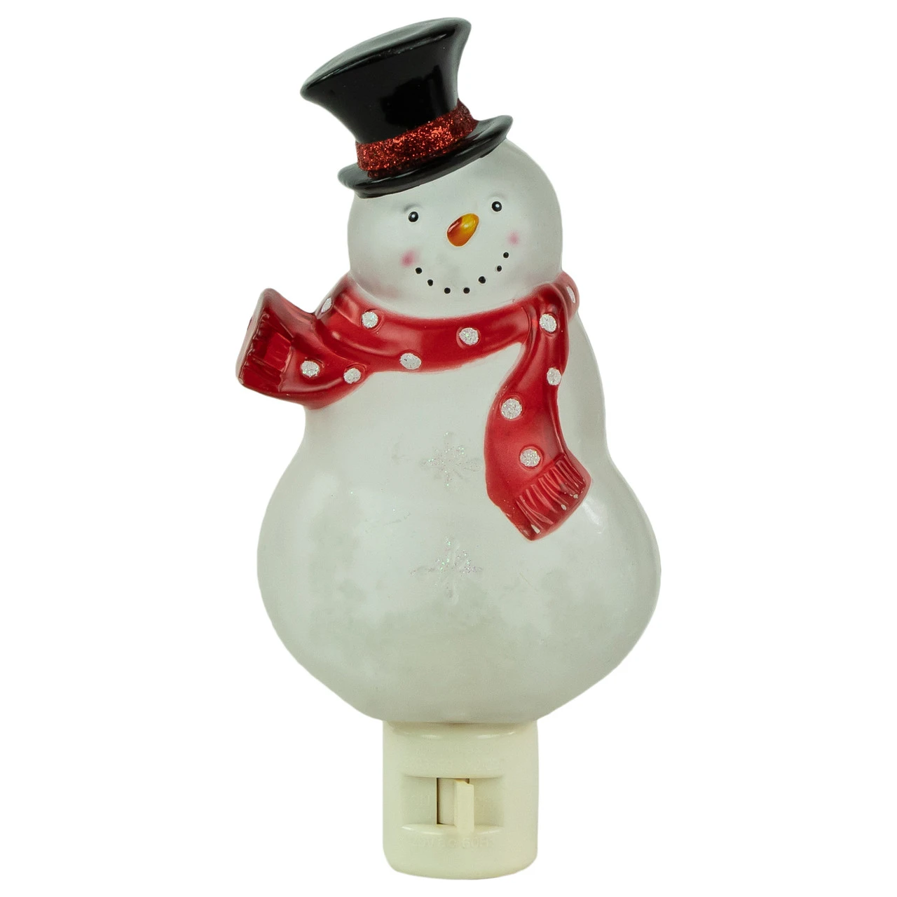 6.75" Snowman Wearing Red Scarf Christmas Night Light - Image 3