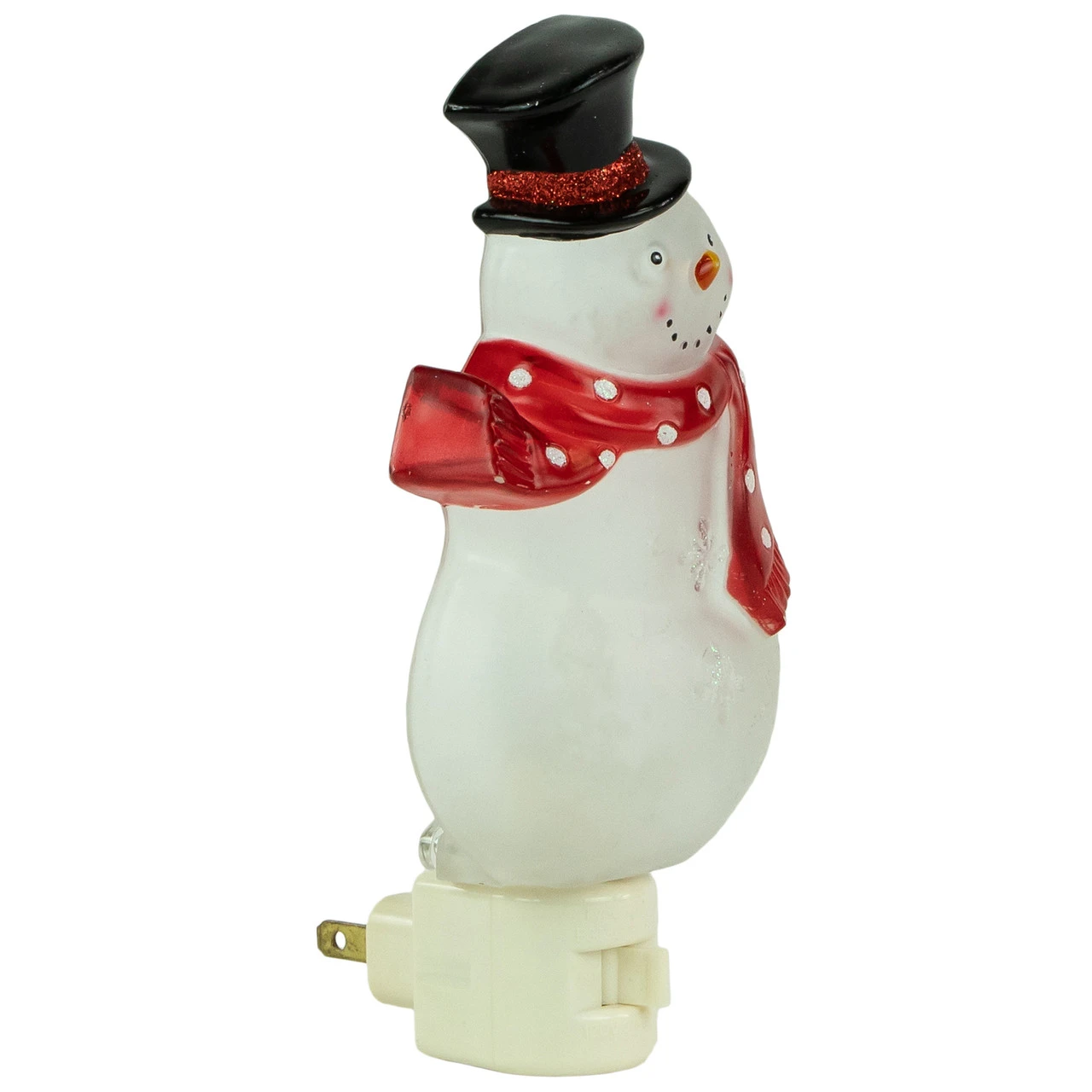 6.75" Snowman Wearing Red Scarf Christmas Night Light - Image 4