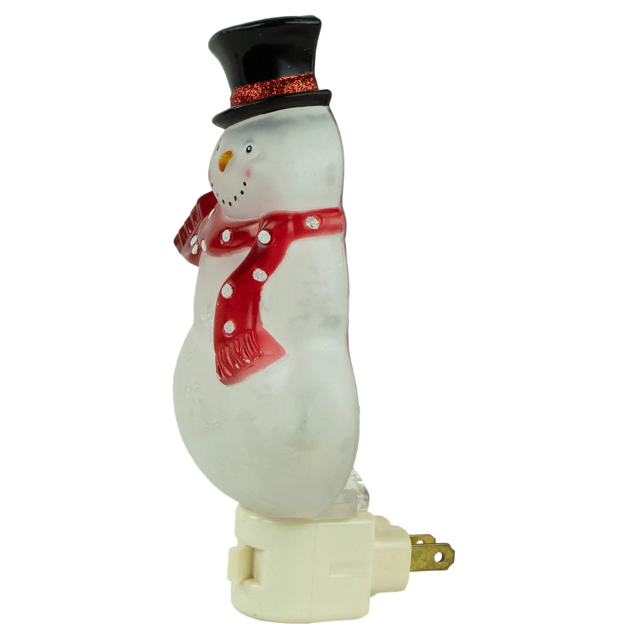 6.75" Snowman Wearing Red Scarf Christmas Night Light - Image 5