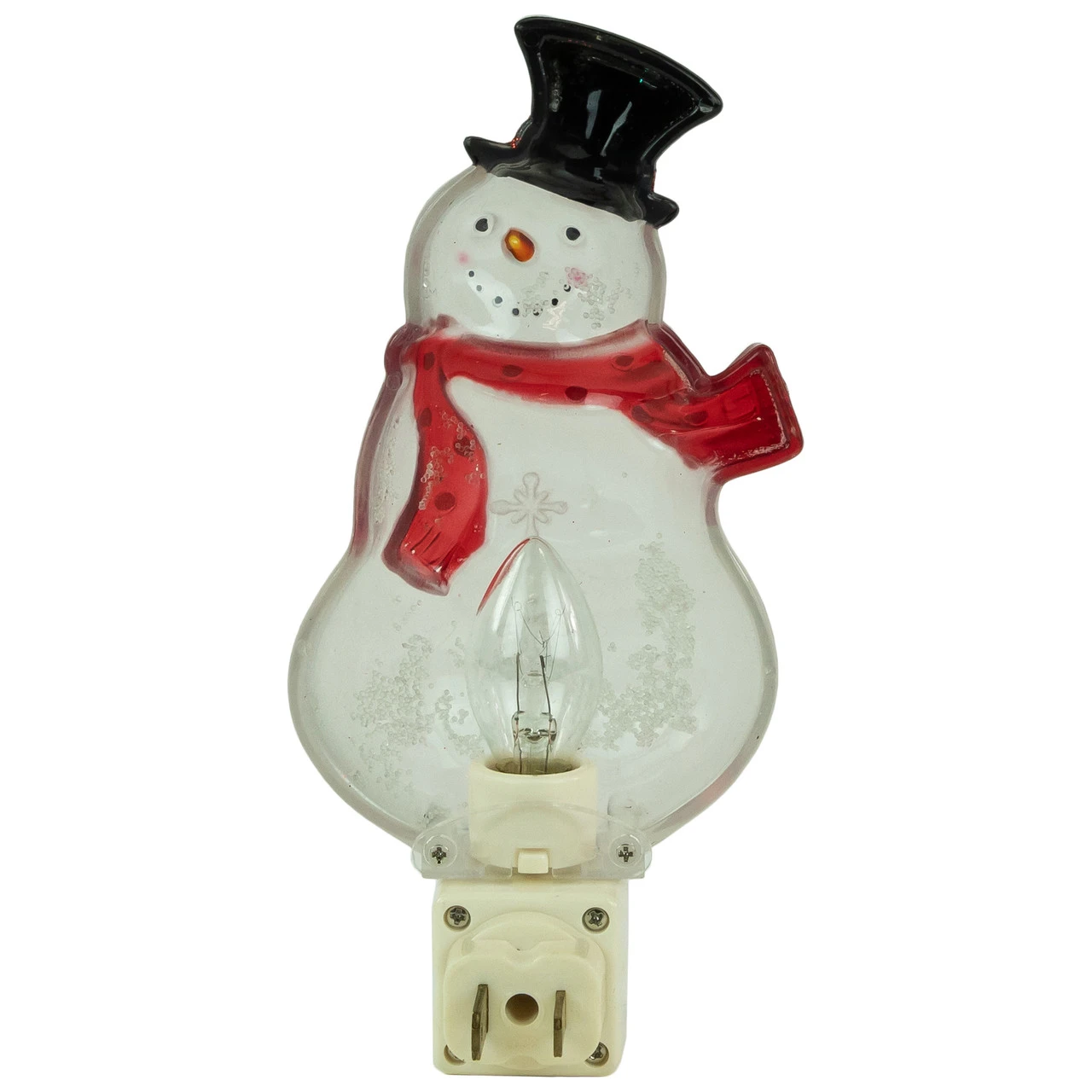 6.75" Snowman Wearing Red Scarf Christmas Night Light - Image 6