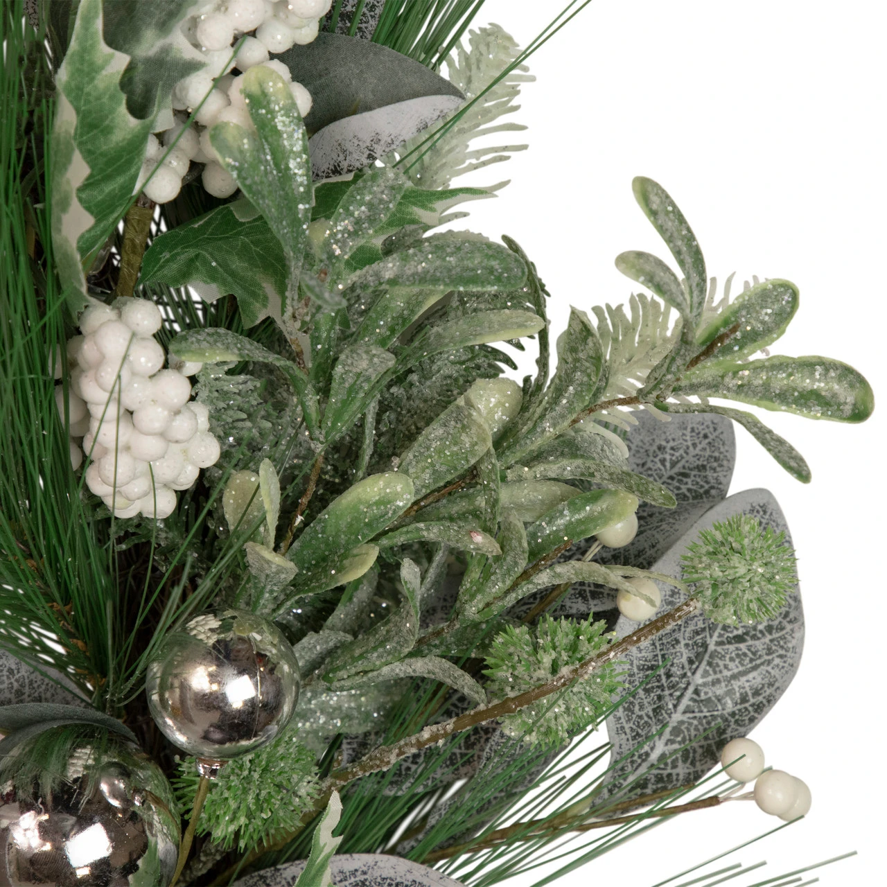 Artificial Christmas Wreath With Assorted Foliage And Berries, 24-Inch, Unlit - Image 3