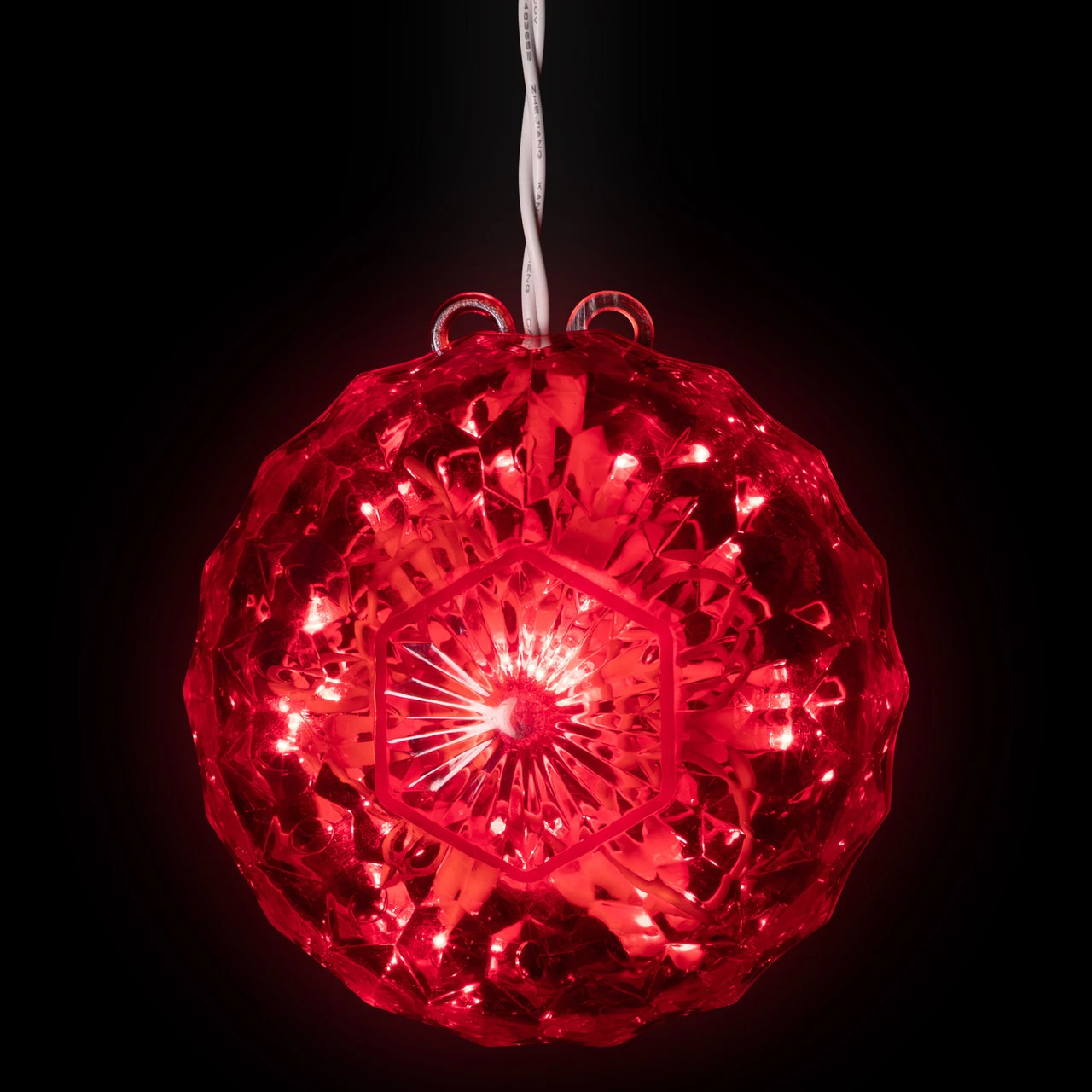 6" LED Lighted Red Crystal Sphere Outdoor Christmas Decoration