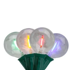 10ct Multi Color LED G50 Globe Patio Lights, 10ft Green Wire