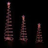 Set Of 3 Lighted Multi-Color Spiral Christmas Trees - 3', 4', And 6'